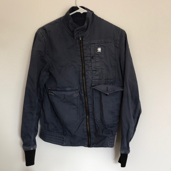 G-Star Navy Blue Cargo Zipper Jacket - Picture 1 of 8